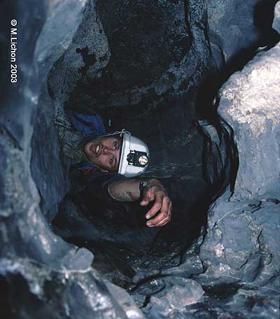 a tight cave passage